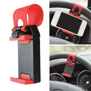 Universal Car Steel Ring Wheel Phone GPS Holder Bike Handlebar Clip Mount Bracket