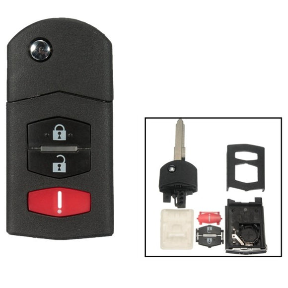 3 Button Remote Flip Key Fob Case Shell Blade For Mazda 3 5 6 RX-8 CX-7 CX-9