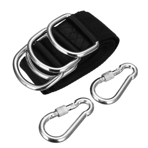 150cm Tree Swing Straps Set Tree Hanging Hammock Rope Straps Kit with Carabiner Hook