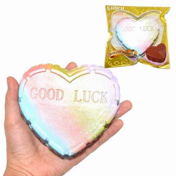 Kiibru Squishy Rainbow Good Luck Cake Love Heart Slow Rising With Packaging Collection Gift Decor