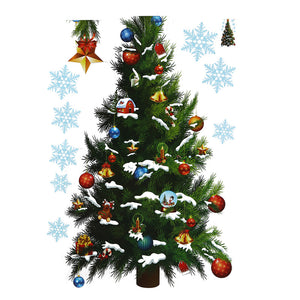 Christmas Party Home Decoration Removable Green Christmas Tree Wall Stickers For Kids Children Toys