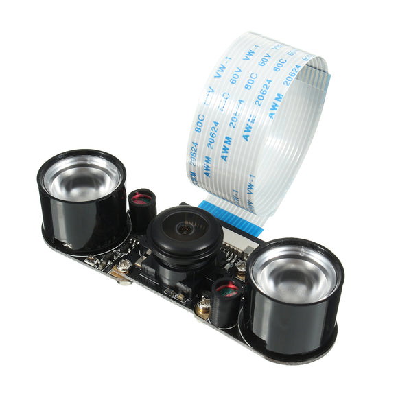 5 MP Wide Angle Fisheye Lens Night Vision Camera + 2PCS IR Sensor LED Light For Raspberry Pi 2/3