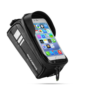 ROCKBROS 017-2 1L Bike Bag Bicycle Front Tube Bag Waterproof Portable Cycling Storage Bag Phone Touch Screen Bag