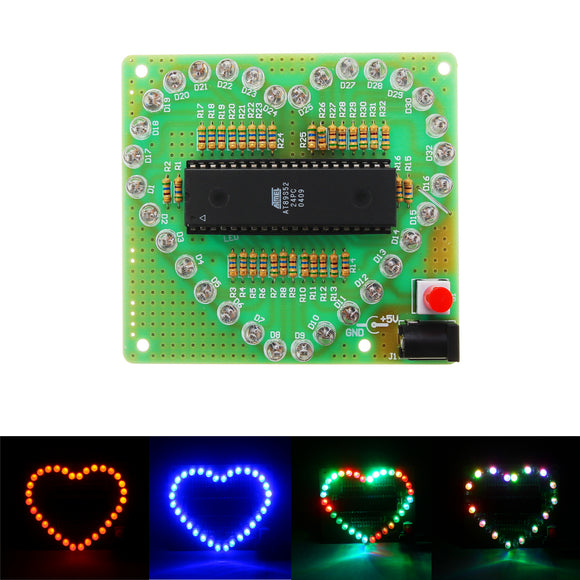 Assembled 51 MCU Heart-shaped Light Water LED Flashing Light Electronic Board No Shell