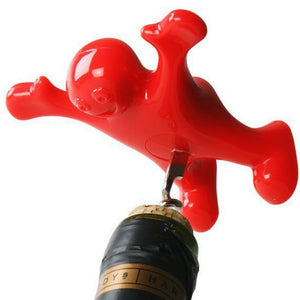 KCASA KC-OP01  Hot Sale 1pc Funny Happy Man Guy Wine Opener Novelty Bar Tools Wine Cork Bottle