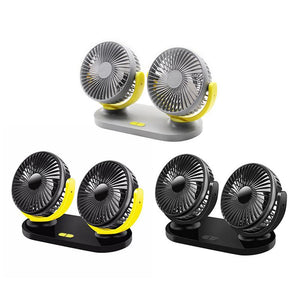 12V 24V USB Car Cooling Fan Low Noise Summer Air Conditioner 360 Degree Rotating Levels Adjustable