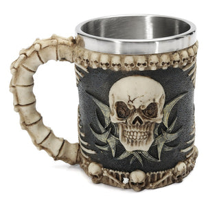 Honana Skull And Bones Fiendish 3D Tankard Mug Drinking Cup Coffee Beer Pirate Gothic