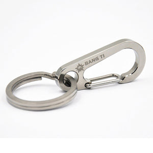 Bang Ti 45mm Titanium Quick Release Keychain Key Clip with 32mm Ti Keyring