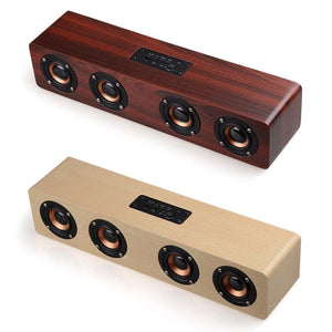 Multifunctional 14W Wood Sound Grain Speaker Wireless bluetooth TF Card AUX FM