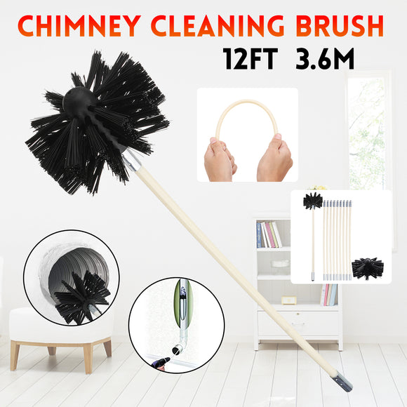 Drill Chimney Cleaning Brush Cleaning Rotary Sweep System Flexible Rod Fireplace for Electric Drill