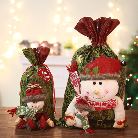 Christmas Snowman Elk Christmas Eve Gift Bag Candy Gift Bag Bucket Bag