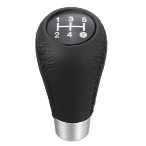 5 Speed Black Leather Stitch Manual Automobile Gear Stick Shift Knob Shifter Kit