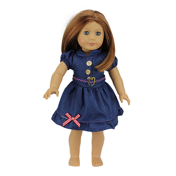 Denim Dress Doll Clothes For 18inch American Girl