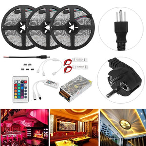 15M SMD5050 RGB Flexible Waterproof Alexa APP Home Wifi Control Smart LED Strip Light Kit AC110-240V