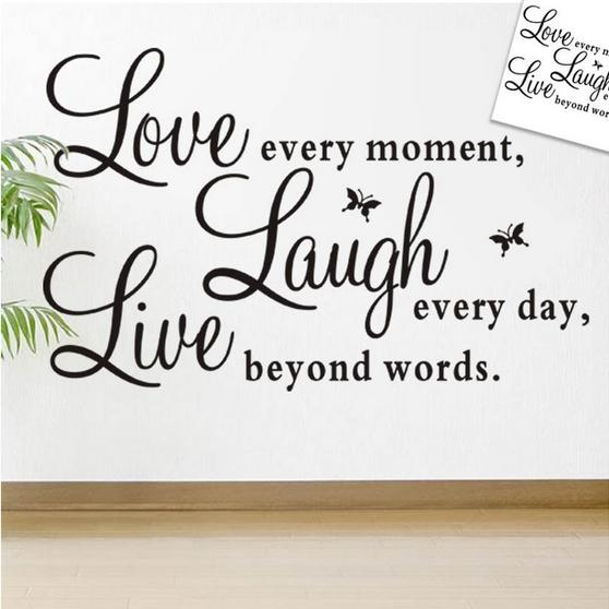 Live Love Butterfly Wall Sticker Living Room Home Decoration Creative Decal DIY Mural Wall Art