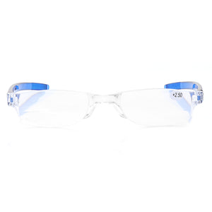 KCASA Light Weight Blue Rimless Resin Magnifying Best Reading Glasses Fatigue Relieve