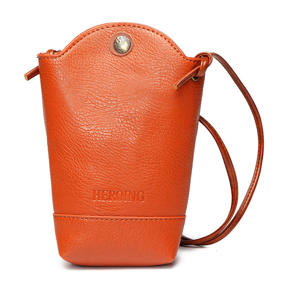 Women Irregular Little Phone Bag Casual PU Crossbody Bag Bucket Bag