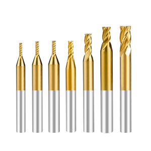 Drillpro 7Pcs 1.5-6mm 4 Flute HSS End Mill Titanium Coated CNC Router Bit Milling Cutter