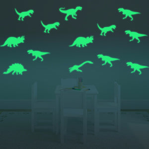 Honana DX-132 9PCS 15x6cm Fluorescent Glow Dinosaur Wall Sticker