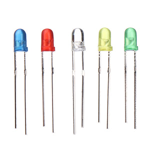 160pcs 3mm LED Diode Yellow Red Blue Green Light Assortment DIY Kit