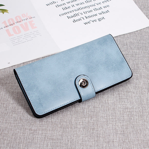 Women Pure Color Long Wallet Phone Bag Simple Purse Card Holder