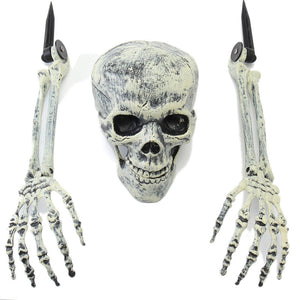 Halloween Decorations Supply 3PCS Skulls Fake Hands Toys For Kids Children Gift