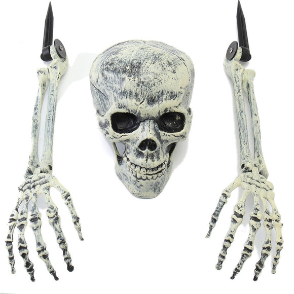 Halloween Decorations Supply 3PCS Skulls Fake Hands Toys For Kids Children Gift