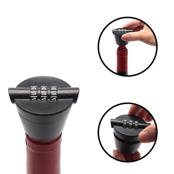 KCASA SP004 Wine Stopper with Password Combination Lock Creative Wine Bottle Stopper Lock