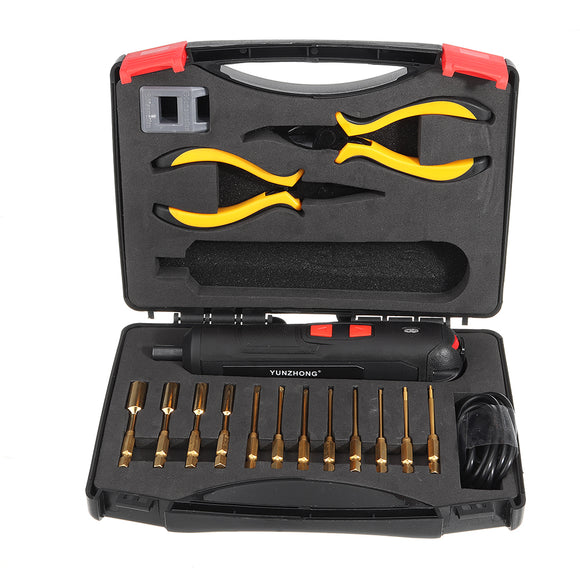 YUNZHONG 18 In 1 ELectric Handle Screwdriver Plier Repairing Tool Set For DIY RC Models