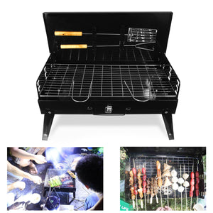 Folding Portable BBQ Barbecue Grill with Tools Charcoal Camping Garden Outdoor Cooking Ware