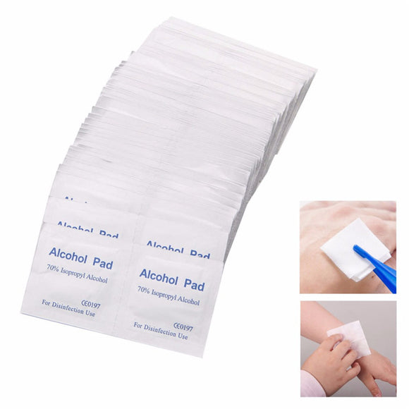 IPRee 100pcs/Box Alcohol Prep Pads Medical Swabs Wet Wipes Antiseptic Sterilization Cleanser