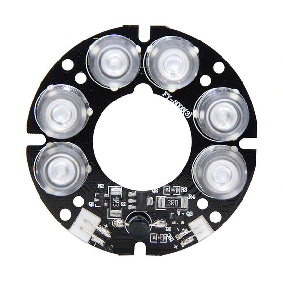 3pcs White 6*Array LED IR LED Infrared light Board for CCTV Camera Night Vision 53mm 850nM DC12V