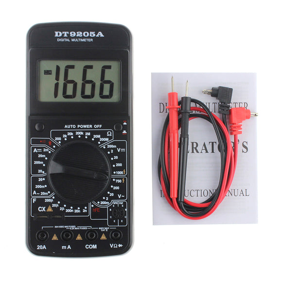 9205A Portable Digital Multimeter AC/DC Voltage Current Resistance Capacitance Voltmeter Ammeter