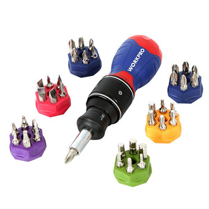 WORKPRO 38 in 1 Multifunction Screwdrivers Kit Double Speed Ratchet Screwdriver DIY Repair Tool