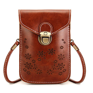 Women Candy Color Flower Phone Bag Clutch Bag Shoulder Bag Crossbody Bag