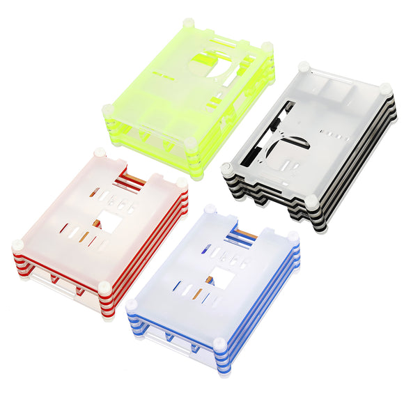 Red/Black/Blue/Green 9 Layer Acrylic Case Shell Enclosure Box +Cooling Fan For Raspberry Pi 3 Model