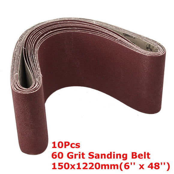 10pcs 15x122cm 60 Grit Alumina Abrasive Sanding Belts Oxide Abrasive Strips