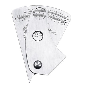 Stainless Steel Fan Shape Welding Gauge Angle Height Test Ruler Welding Inspection Gage