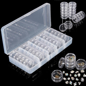 25pcs Empty Jar Box Nail Decoration Gems Rhinestone Container Tiny Electronic Parts Organizer Bottle