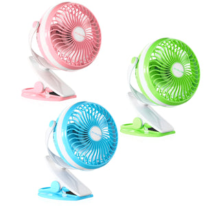 360 Clip On Portable Mini USB Baby Carriage Camping Outdoor Desktop Office Fan Cooler