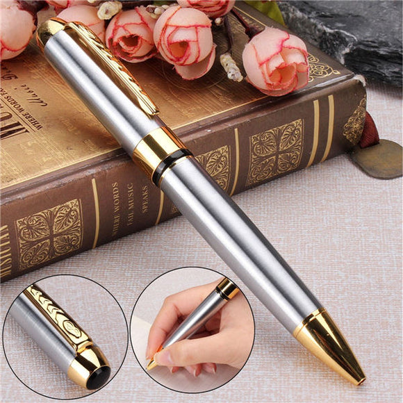 JINHAO 250 Ballpoint Pen Gold and Silver Clip Twist Black Ink Ball Point Pen