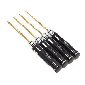 YZ-004 4pcs 1.5/2.0/2.5/3.0mm Hexagonal Titanium alloy Screwdriver Tool Set For RC Model