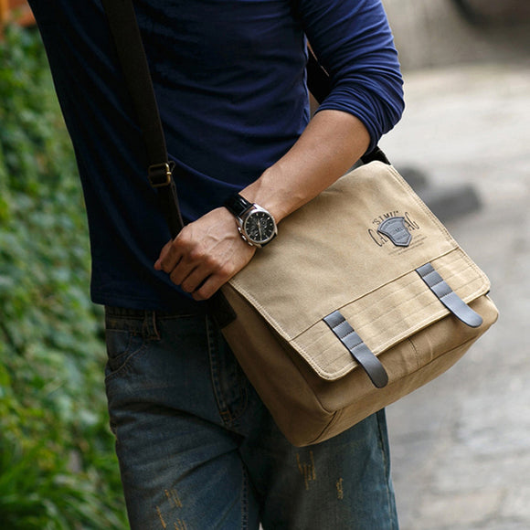 Men Canvas Vintage Business Casual Outdoor Crossbody Bag