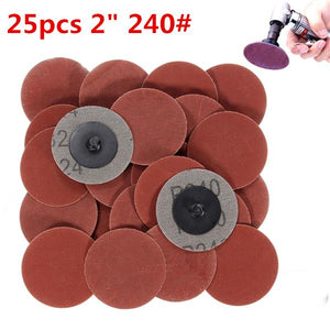 25pcs 2 Inch 240 Grit R-Type Roll Lock Sanding Discs Abrasive Tool