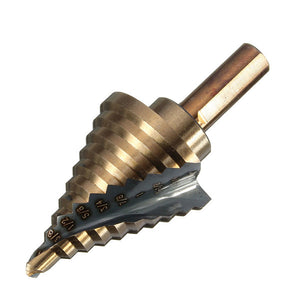 1/4 Inch to 1-3/8 Inch Spiral Groove Step Drill Bit Round Shank