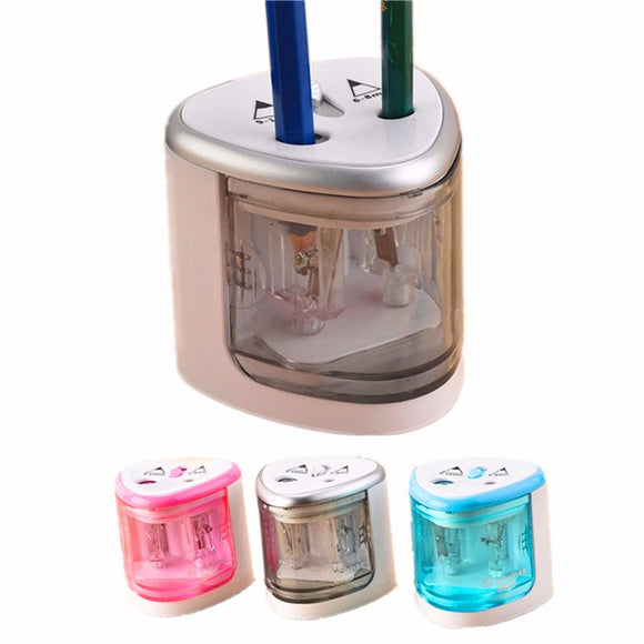 Automatic 2 Hole Electric Battery Operated Pencil Sharpener for Home School Office