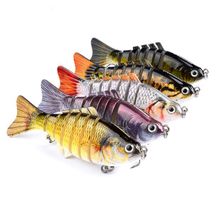 ZANLURE 10cm Mini Fishing Hard Bait Artificial Swimbait Fish Seven Knotted Fish Simulation Adult Fishing Outdoor Fun 15.5g Fishing Lure