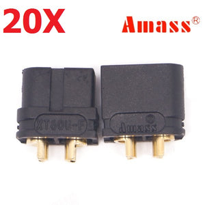 20 Pair Amass XT60U 3.5mm Banana Plug Connector Black Male & Female