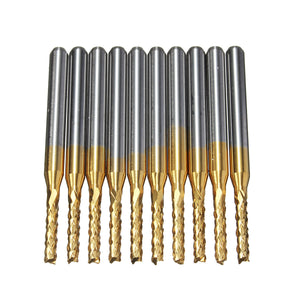 10pcs 1.5mm Tips 1/8 Inch Shank Carbide End Mill Engraving Bits for CNC PCB Rotary Burrs