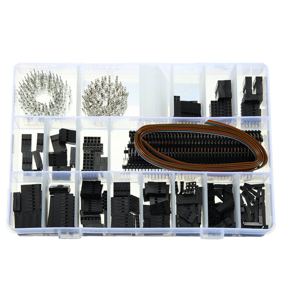 Excellway TC14 520Pcs Wire Jumper Header Connectors Female Kit And M/F Crimp Pins Terminal